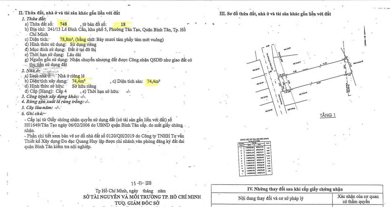 Nhà phố 78m² hẻm 4m Lê Đình Cẩn Tân Tạo Bình Tân giá 3.2 Tỷ