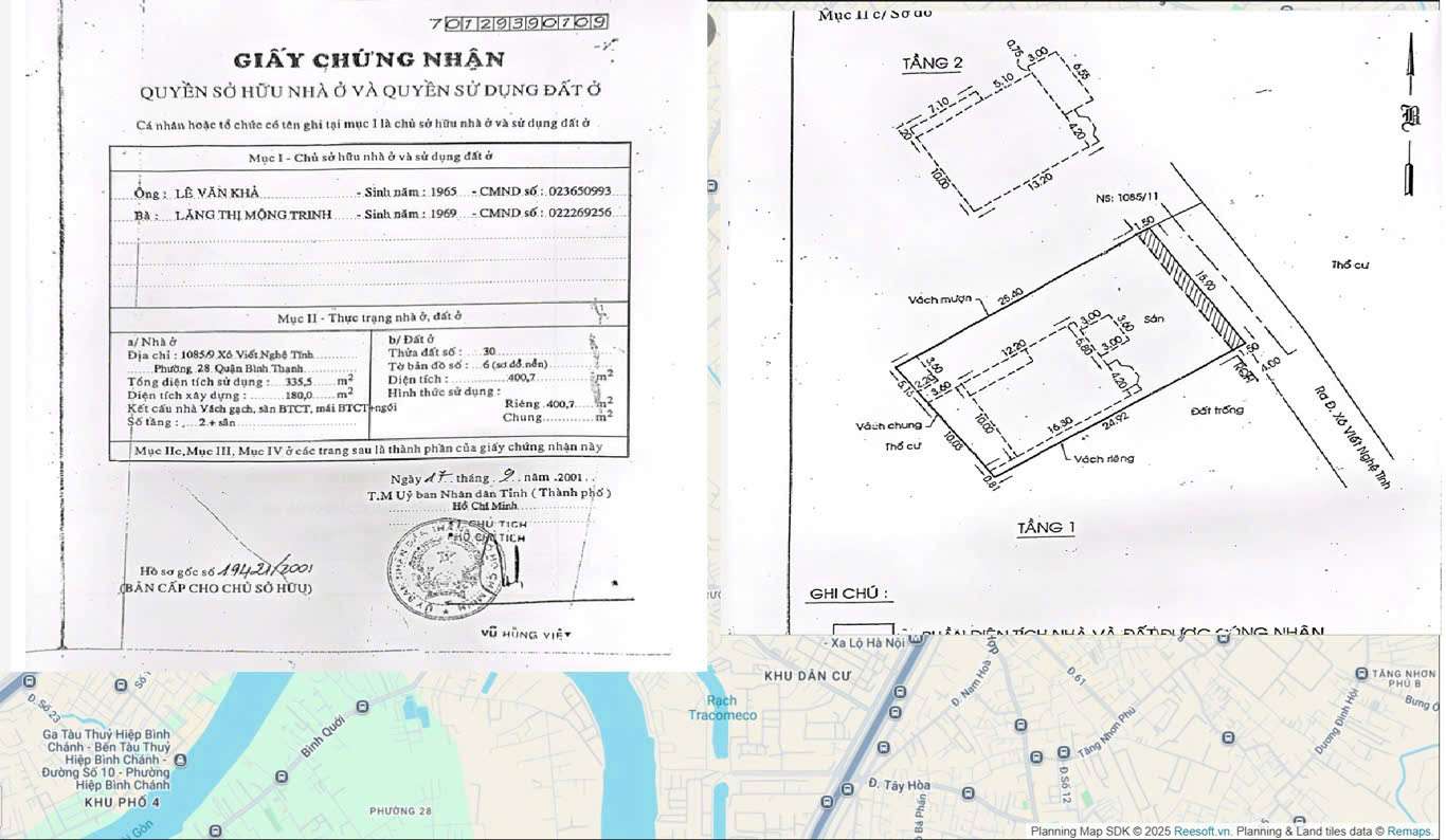Bán nhà phố Bình Quới – Bình Thạnh | Hẻm 6m, diện tích hơn 430m²