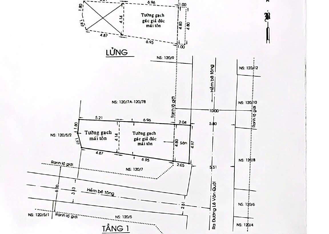 Bán Nhà Phố Mặt Hẻm 6m, 120/7C Lê Văn Quới, Phường Bình Hưng Hòa A, Quận Bình Tân, TP.HCM