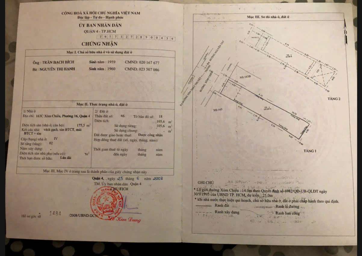 BÁN NHÀ PHỐ MẶT TIỀN ĐẸP, VỊ TRÍ ĐẮC ĐỊA TẠI QUẬN 4, TP.HCM