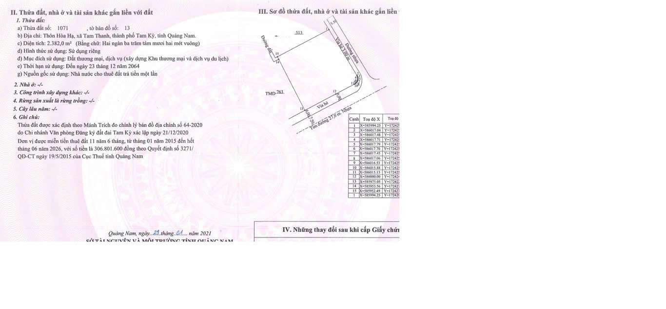 Bán Nhà Phố Mặt Tiền Siêu Lớn Tại Tam Thanh, Tam Kỳ | Diện Tích 2.304m² – 4 Tầng