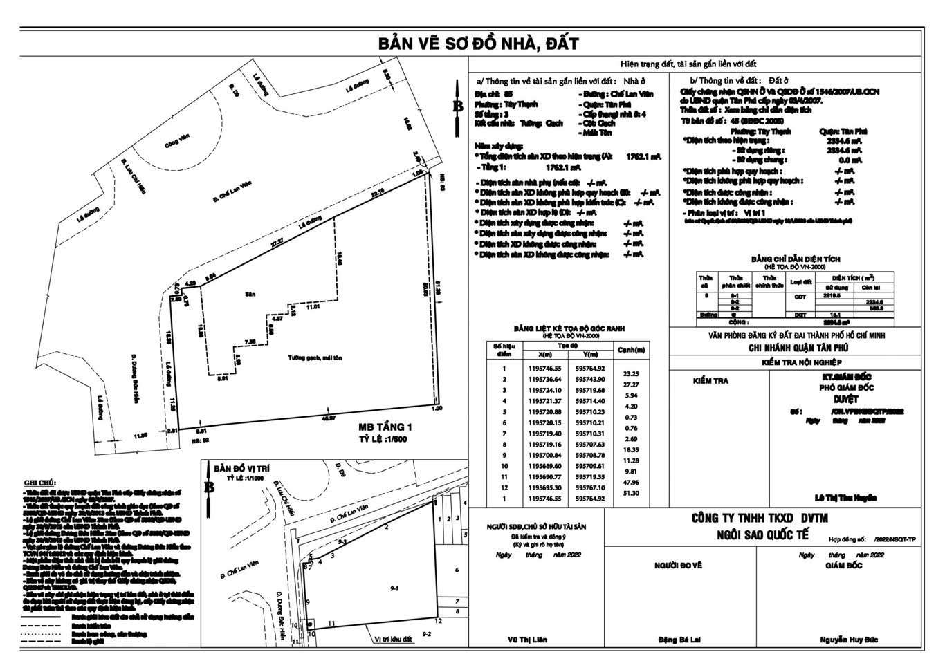 Bán Nhà Phố Quy Mô Lớn 4.000m² – 85 Chế Lan Viên & 92 Dương Đức Hiền, Tân Phú | Mặt Tiền Kép